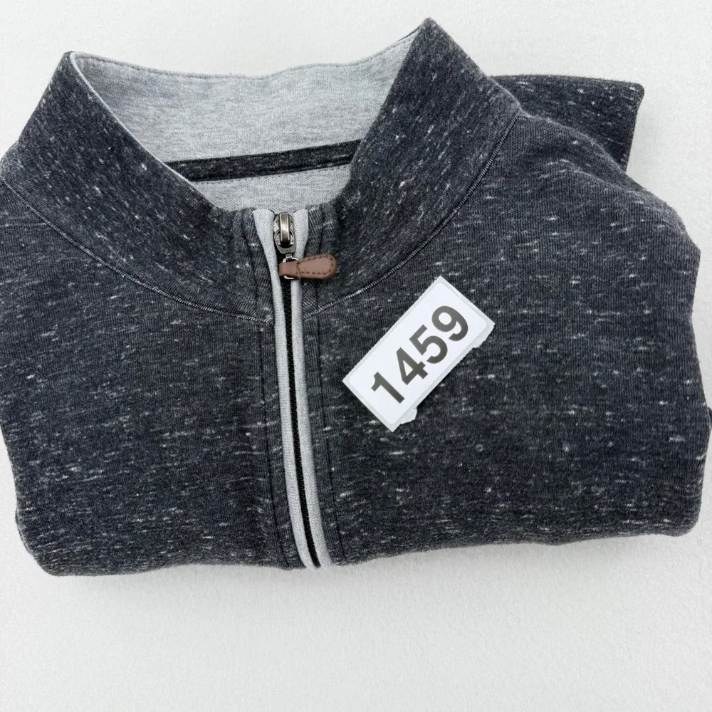 Johnnie-O Sully Quarter Zip Pullover Mens Large Pewter Heathered Excellent